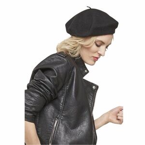 NWT Parkhurst Black Wool Classic French Beret Hat 100% Wool Made in Canada